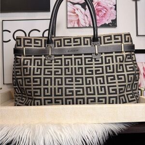 Givenchy Black and Cream Geometric Tote